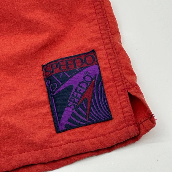 VTG 90’s Speedo Salmon Red Lined Swim Trunks Shorts Pockets Men’s Sz XLarge EUC - Picture 4 of 9